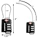 Lumintrail TSA Approved Lock for Luggage or Suitcase, Easy-to-Read 3 Digit Personalized Combination, Luggage Locks TSA Approved, Black, with a 4-FT Braided Steel Cable (1 Pack)