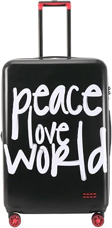peace love world suitcase