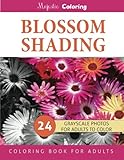 Blossom Shading: Grayscale Photo Coloring Book for Grown Ups (Floral Fantasy Coloring) (Volume 2)