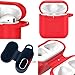 Airpods Case, Music tracker Protective Thicken Airpods Cover Soft Silicone Chargeable Headphone Case with Anti-Lost Carabiner for Apple Airpods 1&2 Charging Case (Airpods 2, Red)thumb 1