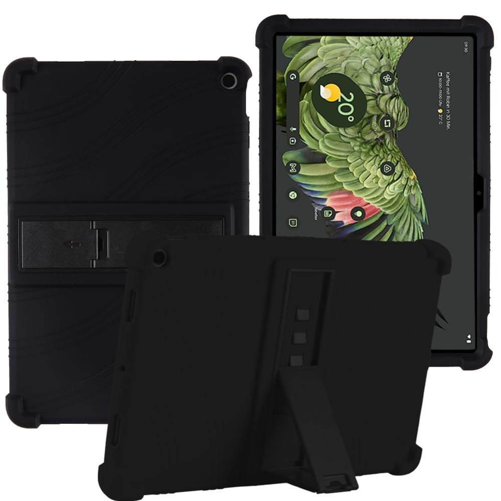 YHFZR Case for Google Pixel Tablet 2023, Soft Kid Friendly Light Weight Build in Kickstand Protective Case for Google Pixel Tablet 11 Inch 2023, Black