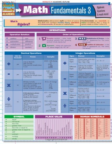 Math Fundamentals 3 (Quickstudy: Academic)