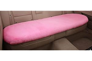 ACDIAC Winter Soft Warm Faux Rabbit Fur car seat Cushion,Universal fit Plush Front and Back Fuzzy car seat Pads Cushion Cover Protector - 1pcs (Back seat 1pcs,Pink)