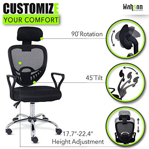 Wahson Home Executive Office Chair Improves Posture, Adjustable