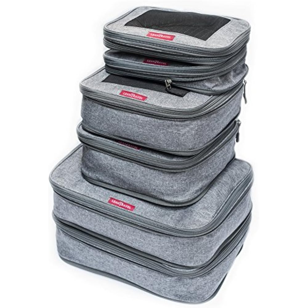 Compression Packing Cubes Luggage Organizers Travel Double Zipper Set