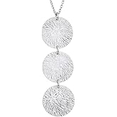 Vanbelle Sterling Silver Jewelry - Rhodium Plated with 925 Stamp - Multi-Disc Drop Pendant-Necklace for Women - 16.5" long + 2" Extender - Valentine's Collection