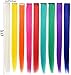 RHY 9PCS Princess Party Highlight Clip in Colored Hair Extension Costumes Wig for Baby Girls&Dolls(Rainbow Color)
