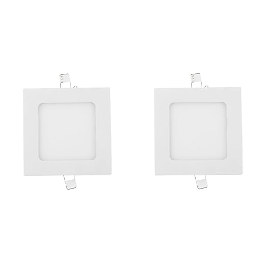 Lexton Lex-6W-S-1Y-B 6-Watt LED Panel Light (Pack of 2, White, Square)