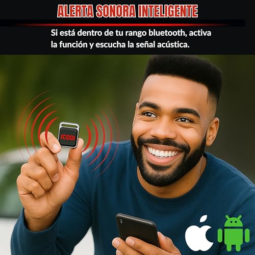 ICODI Global Locator for Car without SIM Card Without Distance Limit Without Subscription Google MAPS Integrated Android and iOS 1 Year Battery Tracker Bluetooth Motorcycle, Children, Elderly and Objects