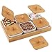 Creamic Snack Serving Tray, 6 Piece with Tray Serving Platter with Bamboo Lids and Pallets Removable Compartment Bowls Moisture-Proof Bowls for Snacks,Condiments,Food,Appetizers