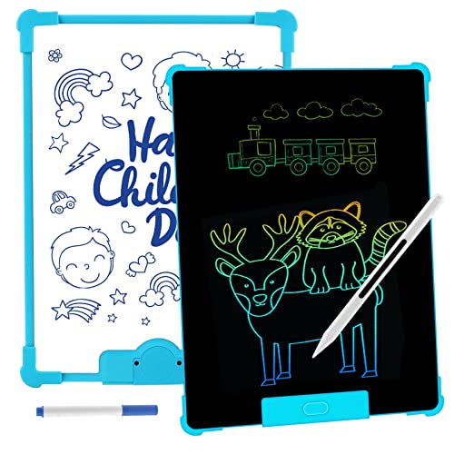LCD Writing Tablet for Kids, 10 Inch Scribbler Board , Double Sided Multifunctional Colorful Drawing Doodle Pad, Erasable Reusable Toddler Learning Educational Toys Gifts for 3-7 Year Old Boys Girls