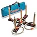 Prextex Professional Style Wooden Ring Toss Game with Carry-Along Case