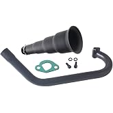Upgraded 4 Stage Exhaust Header Pipe,For Predator 212cc 196cc Engine Black | For Honda GX160 GX200,Fits Coleman Powersports CT200U,CT200U-EX,BT200X Mini Bike.Improves exhaust flow and power output.