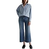 AG Womens Saige Mid Rise Wide Leg Jean