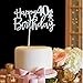 Happy 40th Birthday Cake Topper - Hello 40 - Cheers to 40 years Party Decorations Silver Glitter