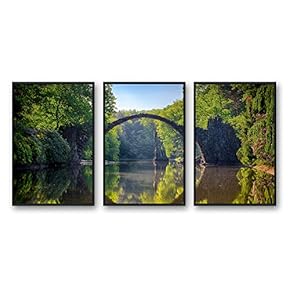 Framed Canvas Wall Art for Living Room, Bedroom Beautiful Nature Norway Landscape Canvas Prints for Modern Home Decoration Ready to Hang - 16"x24"x3 Panels