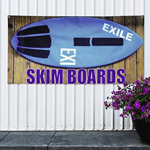 Vinyl Banner Sign Skim Boards Sports Skim Boards Outdoor Marketing Advertising Blue - 28inx70in (Multiple Sizes Available), 4 Grommets, Set of 3 - Thumbnail 4