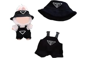 Clothes for Labubu(NO Doll) , Hat & Overalls Set for Labubu Clothes 15cm/17cm Doll Accessories Suit, Doll Outfit Stylish Doll