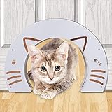 EXPAWLORER Cat Doors for Interior Doors - Bamboo Pet Door for Kitty Puppy Pass Hidden Litter Box Furniture Hole Door Fits Small Medium & Large Cats