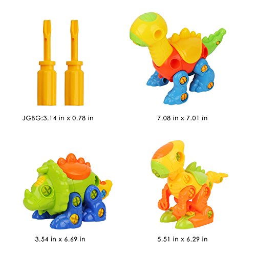 WenToyce Take Apart Dinosaur Horse Turtle with Drill, Construction Engineering STEM Learning Toy Building Play Set for Kids Toddlers, Pack of 5 Animails