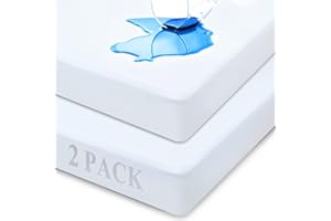 Decroom Queen Mattress Protector, Waterproof Breathable Soft Noiseless Skin-Friendly Pad Cover with 15" Deep Pocket- Machine Washable (2 Pack)