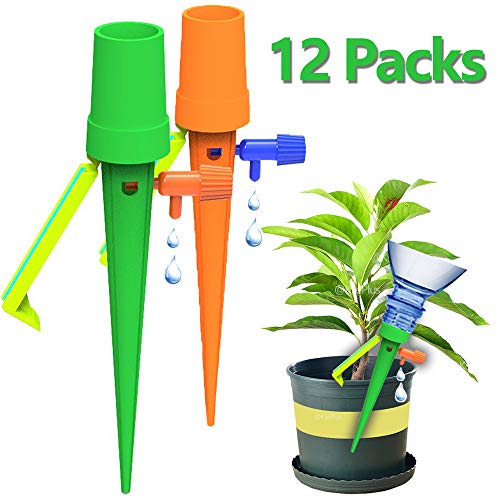 KasePlus [New] Plant Self Watering Spikes, Plant Waterer, 12 PCS Plant Watering Devices with Slow Release Control Valve