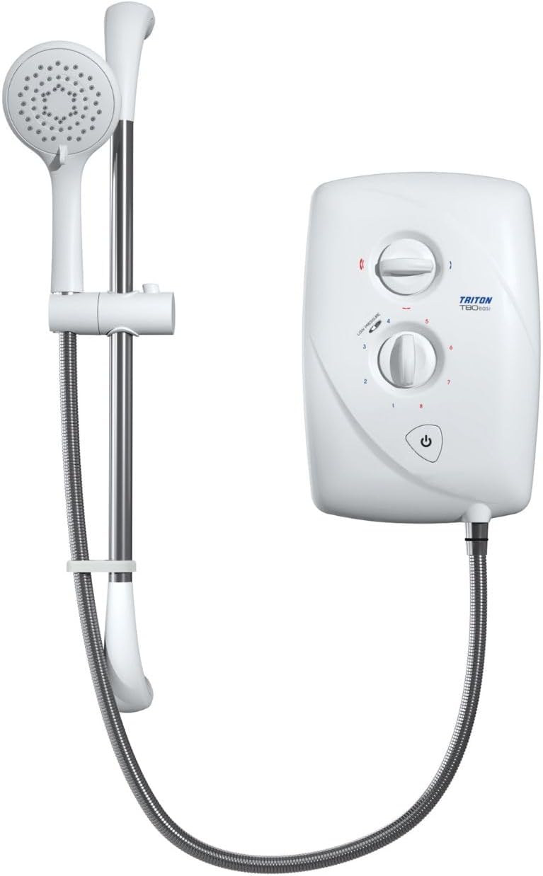 Triton Showers T80 Easi-Fit 10.5kW Electric Shower White with Hose & Head