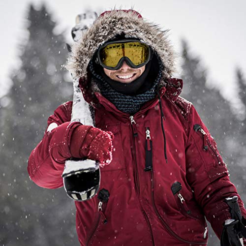 VELAZZIO Ski Goggles, Snowboard Goggles - Spherical Double Layer Anti-Fog 100% UV Protective Lens, Hydrophobic and Oleophobic Coating, Helmet Compatible, Medium Fit Snow Sports Goggles Men & Women