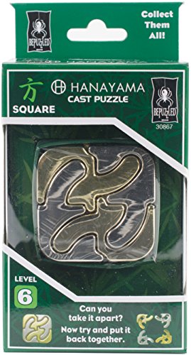 SQUARE Hanayama Cast Metal Brain Teaser Puzzle (Level 6)