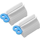 JIAKAI 2pcs Rolling Tube Toothpaste Squeezer Toothpaste Seat Holder Stand for Bathroom Accessories（Blue