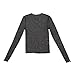 Gobought Women's Mesh See Through Long Sleeve Shirt Crop Tops