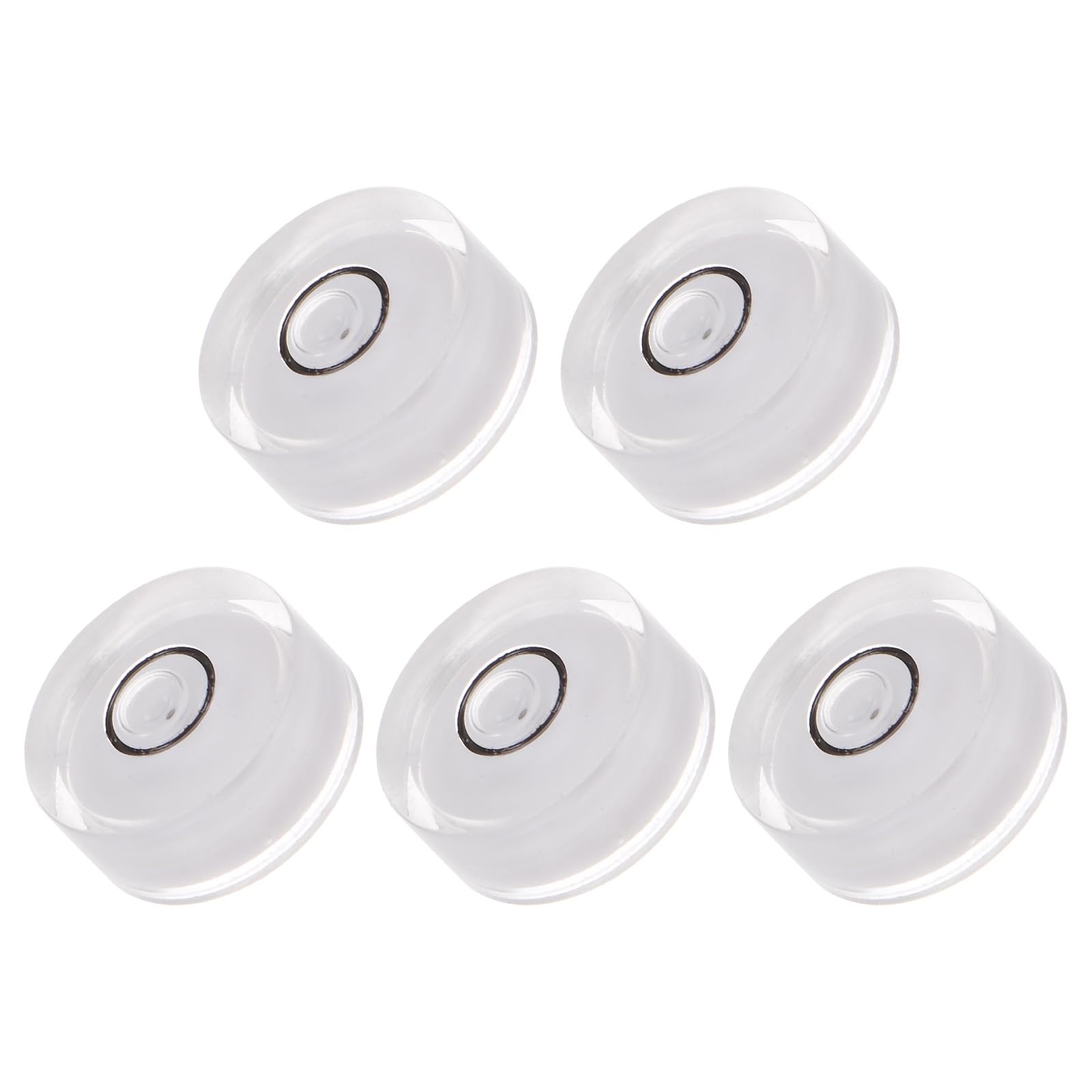 Kozelo 5pcs Small Circular Bubble Spirit Levels - [15mm Diameter 6mm Thickness] Mini Round RV Level Leveling Tools for Travel Trailer Turntable Camera, White