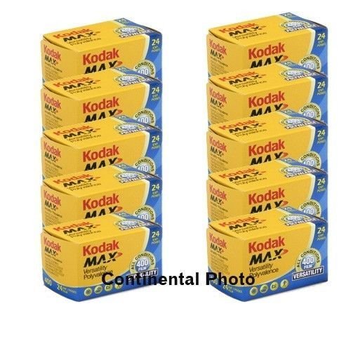 10-Rolls-Kodak-GC-135-24-Max-400-Color-Print-35mm-Film-ISO-400-Pack-of-10