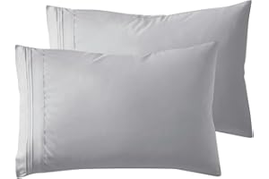 Nestl Light Grey King Pillow Cases 2 – Soft King Size Pillow Case, 1800 Brushed Microfiber Pillowcases, Envelope Closure Pillowcase, King Pillow Covers, King Size Pillow Cases Set of 2, 20x40 Inches