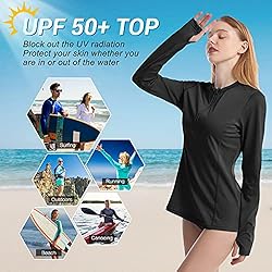 HISKYWIN Women's Long Sleeve UV Sun Protection Rash