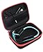 Case for Shokz openrun, openrun pro, openrun Mini, openmove, opencomm, Aeropex, OpenMove, Trekz, Trekz Mini, Trekz Air, Bluez 2, 2S; (Black with red Zip)
