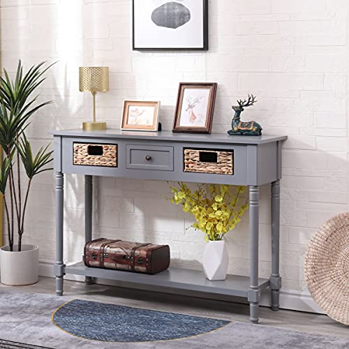 YOLENY Industrial Country Style Console Table, 2Tier Side Table
