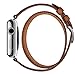 AutumnFall Long Leather Band Double Tour Bracelet Watchband for Apple Watch Series 1, Series 2 38mm (Brown)