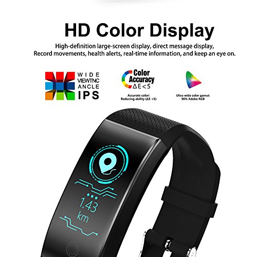 RONGT Waterproof Fitness Tracker with HD Colorful Screen, Fitness Activity Tracker Bands Bracelet for Kids Girls Men Women, Sports Swimming Gym Slim cycling Smart fitness tracker watch (black)