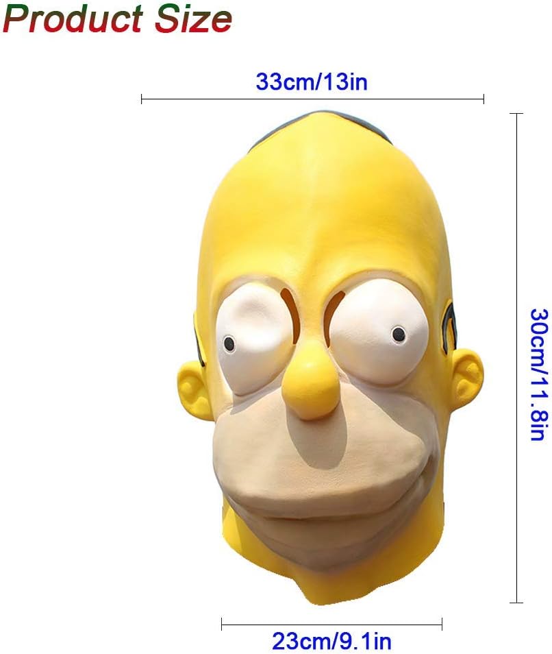 Adoture Christmas HOMER SIMPSON MASK Funny Face Latex Adults Latex Mask