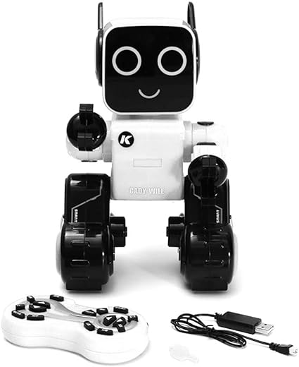 Elvvt 17 14 25 5cm Petit Robot Interactif Interactif Sans Fil High Tech Robot Rc Avec Tirelire Controle Vocal Intelligent Anniversaire Cadeau De Noel Pour Enfants Color White Amazon Fr Sports Et Loisirs