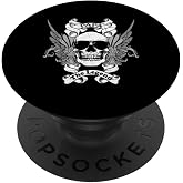 Papa the Legend Skull Sunglasses Wings Funny PopSockets Adhesive PopGrip