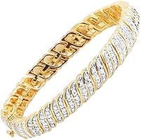 1 ct Diamond Tennis Bracelet in 18K Gold-Plated Brass
