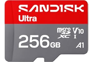 SANDISK 256GB Ultra microSD UHS-I Card - Up to 195MB/s Read Speed, Full HD Video, V10, U1, C10, A4 - SDSQUJQ-256G-GZ6MA
