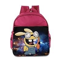 Logon 8 Cartoon Crazy Rabbit And Carrot Fashion School Backpacks Pink For 3-6 Years Olds Kid