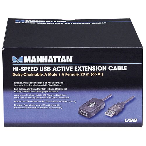 MANHATTAN Hi-Speed USB Active Extension Cable, 4 Pin Type A (150958)