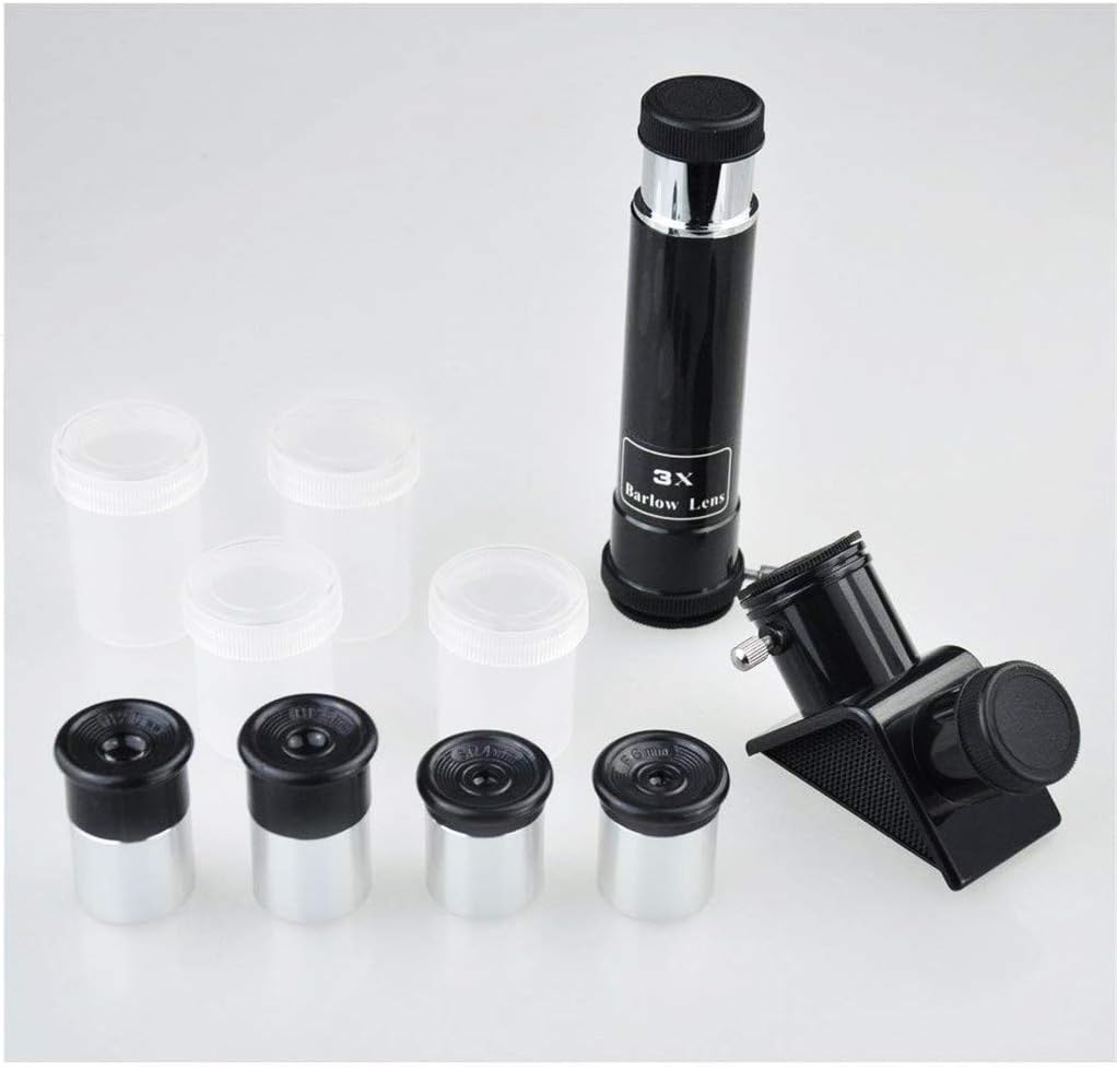 0.965Inch Telescope Accessory Kit for 0.965 Telescope,Contains a 3X Barlow Lens,4pcs Eyepieces and 1pcs Diagonal