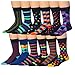 Colorfut Men's 12 Pairs Soft Cotton Colorful Funky Gift Box Dress Socks, Fits shoe 6-12 (sock size 10-13), CMC01