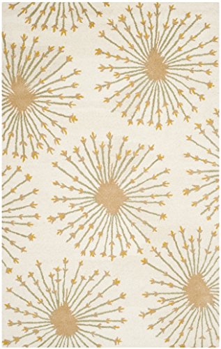 Safavieh Bella Collection BEL123A Handmade Beige and Gold Premium Wool Area Rug (5' x 8')