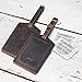 S-ZONE Leather Luggage Baggage Tags ID Label for Suitcases Backpack 2 Pieces Set (Dark Brown)